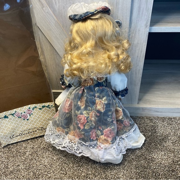 Crowne Fine Porcelain Doll Victorian Madame Doll 19" with Pearls  Dress Baby - Picture 8 of 11